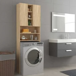vidaXL Wasmachinekast 64x25,5x190 cm sonoma eikenkleurig
