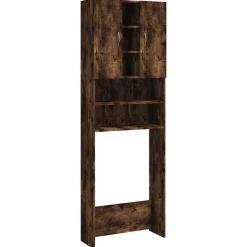 vidaXL Wasmachinekast 64x25,5x190 cm gerookt eikenkleurig