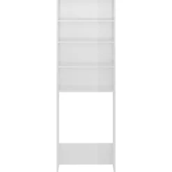 vidaXL Wasmachinekast 64x24x190 cm hoogglans wit