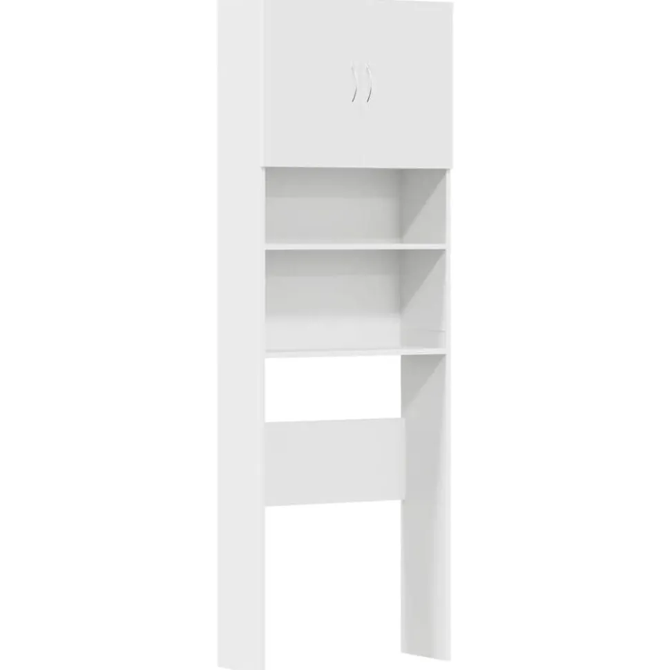 vidaXL Wasmachinekast 64x24x190 cm bewerkt hout wit