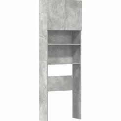 vidaXL Wasmachinekast 64x24x190 cm bewerkt hout betongrijs