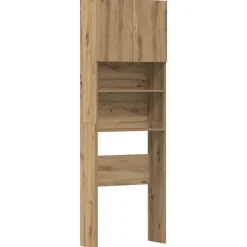 vidaXL Wasmachinekast 64x24x190 cm bewerkt hout artisanaal eikenkleur