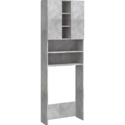 vidaXL Wasmachinekast 64x25,5x190 cm betongrijs