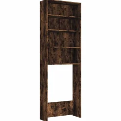 vidaXL Wasmachinekast 64x24x190 cm gerookt eikenkleurig