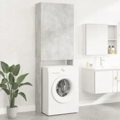 vidaXL Wasmachinekast 64x25,5x190 cm betongrijs