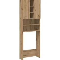vidaXL Wasmachinekast 64x25,5x190 cm artisanaal eikenkleur