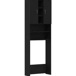 vidaXL Wasmachinekast 64x25,5x190 cm zwart eikenkleur