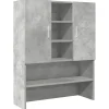 vidaXL Wasmachinekast 70,5x25,5x90 cm betongrijs