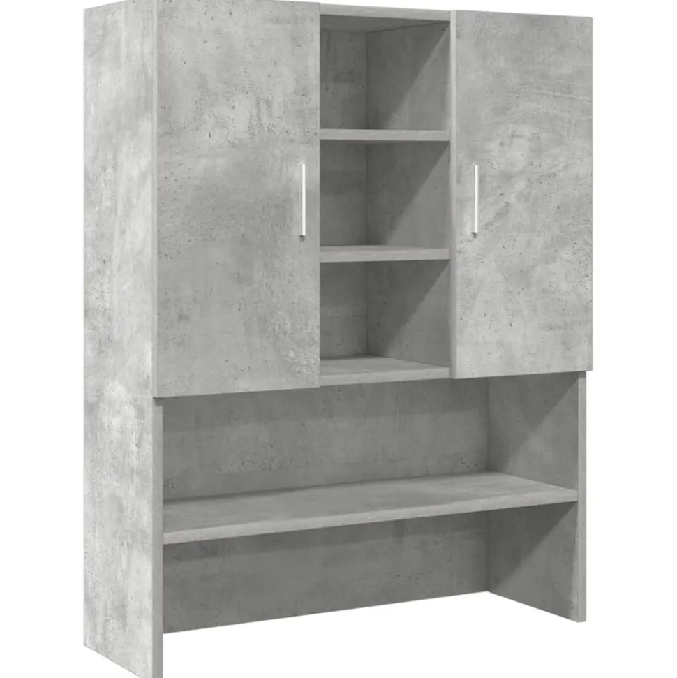 vidaXL Wasmachinekast 70,5x25,5x90 cm betongrijs