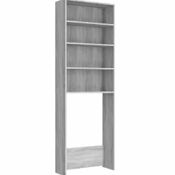 vidaXL Wasmachinekast 64x24x190 cm grijs sonoma eikenkleurig