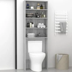 vidaXL Wasmachinekast 64x24x190 cm grijs sonoma eikenkleurig