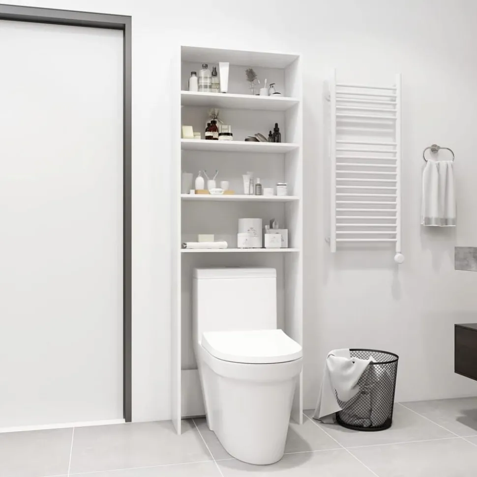 vidaXL Wasmachinekast 64x24x190 cm wit