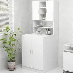 vidaXL Wasmachinekast 70,5x25,5x90 cm wit