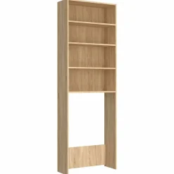 vidaXL Wasmachinekast 64x24x190 cm wit en sonoma eikenkleurig