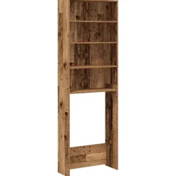 vidaXL Wasmachinekast 64x24x190 cm oud houtkleurig