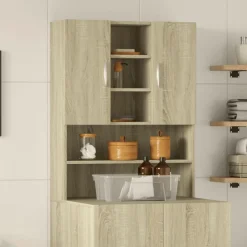 vidaXL Wasmachinekast 70,5x24x90 cm sonoma eikenkleurig