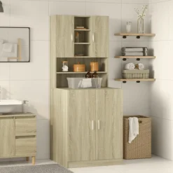 vidaXL Wasmachinekast 70,5x24x90 cm sonoma eikenkleurig