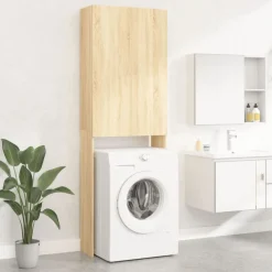 vidaXL Wasmachinekast 64x25,5x190 cm sonoma eikenkleurig
