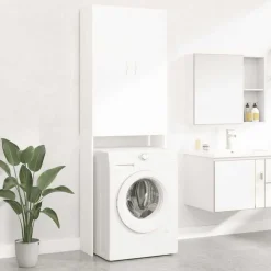 vidaXL Wasmachinekast 64x25,5x190 cm wit