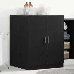 vidaXL Wasmachinekast Zwart Eiken 70,5 x 71,5 x 91,5 cm Bewerkt hout