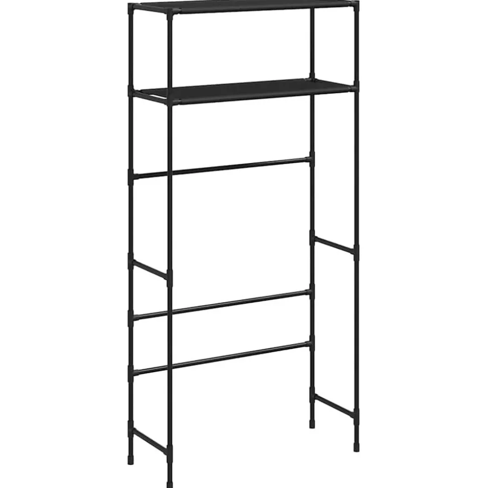 vidaXL Wasmachinerek 2-laags 69x28x143 cm ijzer zwart