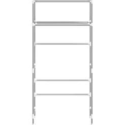 vidaXL Wasmachinerek 2-laags 69x28x143 cm ijzer grijs