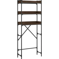 vidaXL Wasmachinerek 67x25x163 cm bewerkt hout bruin eikenkleur