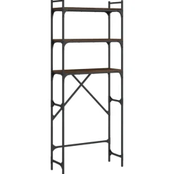 vidaXL Wasmachinerek 67x25x163 cm bewerkt hout bruin eikenkleur
