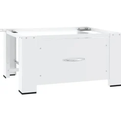 vidaXL Wasmachineverhoger met lade wit