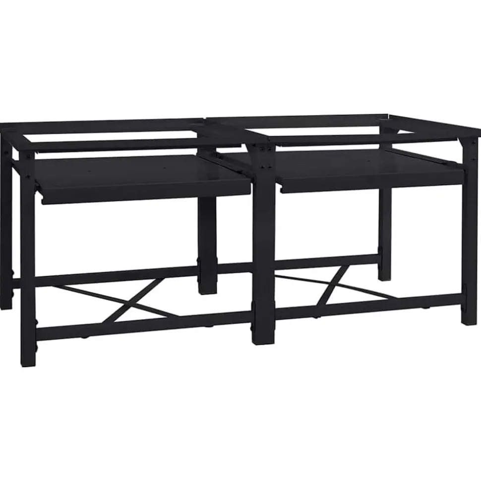 vidaXL Wasmachineverhoger 2 stuks Zwart 120 x 56 x 52 cm Staal
