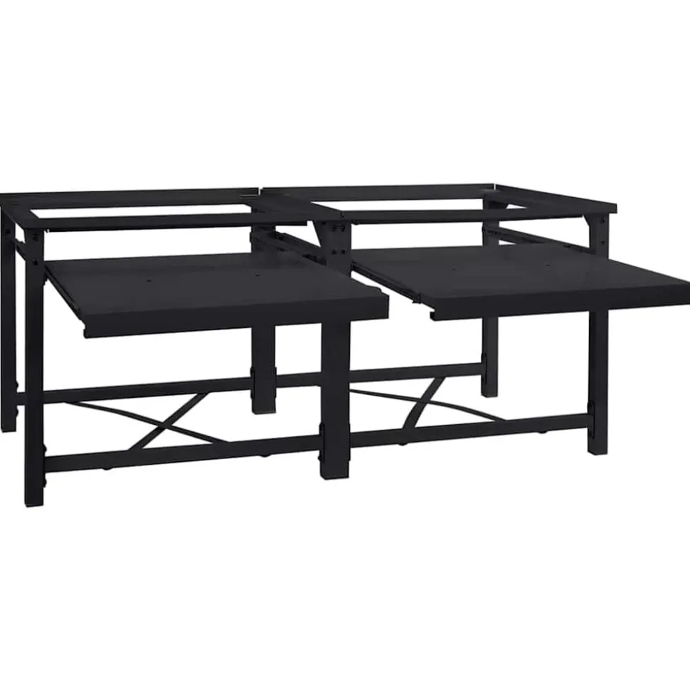 vidaXL Wasmachineverhoger 2 stuks Zwart 120 x 56 x 52 cm Staal