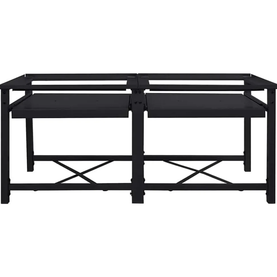 vidaXL Wasmachineverhoger 2 stuks Zwart 120 x 56 x 52 cm Staal