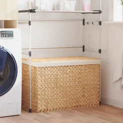 vidaXL Wasmand met 3 vakken 75x42,5x52 cm waterhyacint