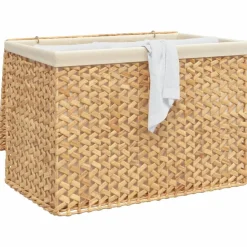 vidaXL Wasmand met 3 vakken 75x42,5x52 cm waterhyacint