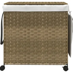 vidaXL Wasmand op wielen 60x35x60,5 cm rattan