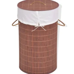 vidaXL Wasmand rond bamboe bruin