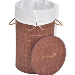 vidaXL Wasmand rond bamboe bruin
