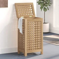vidaXL Wasmand 35x25x60 cm massief teakhout