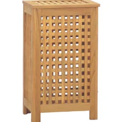vidaXL Wasmand 35x25x60 cm massief teakhout