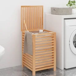 vidaXL Wasmand 45x45x65 cm massief walnotenhout