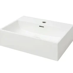 vidaXL Wastafel met kraangat wit 51,5x38,5x15 cm keramiek