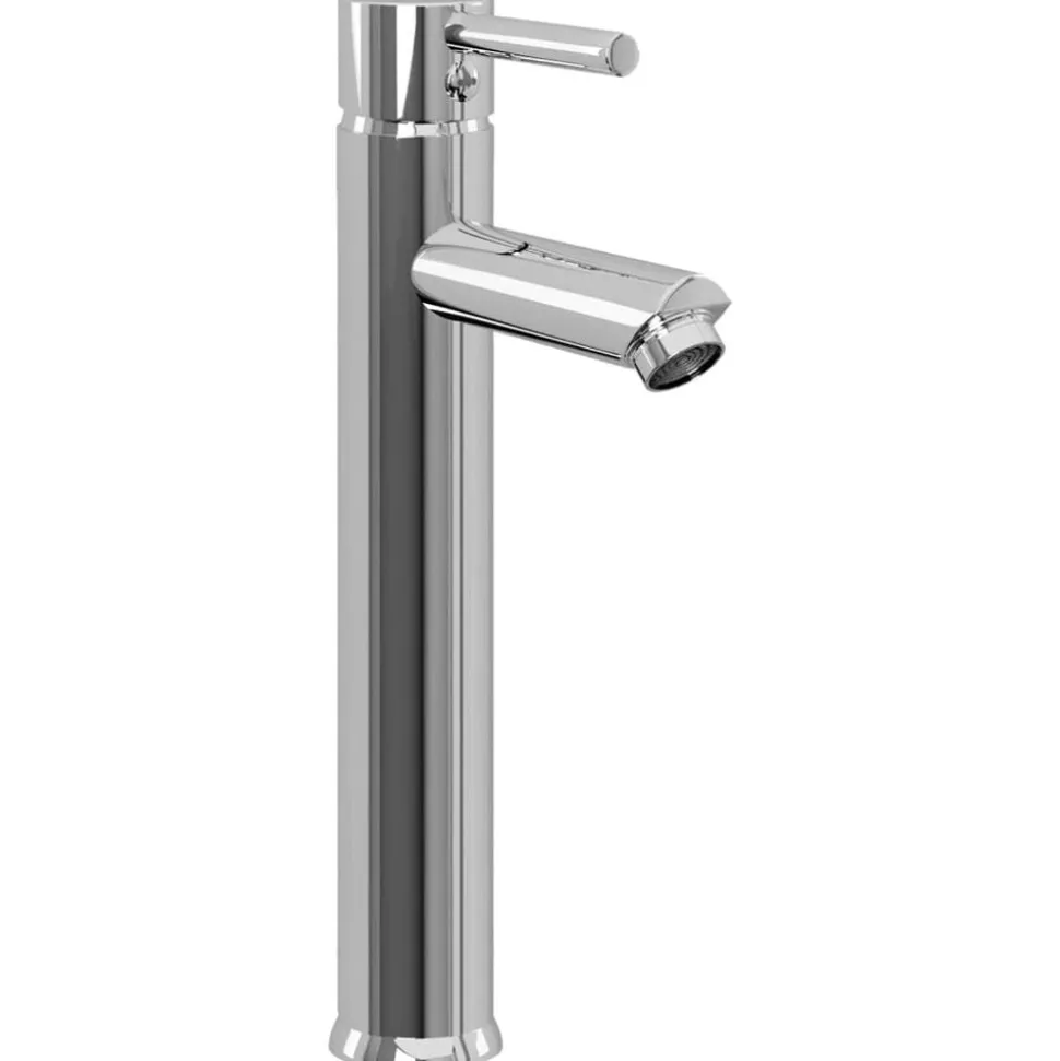 vidaXL Wastafel met kraan en pop-up afvoer gehard glas transparant