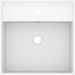 vidaXL Wastafel met overloop vierkant 41x41 cm keramiek matwit