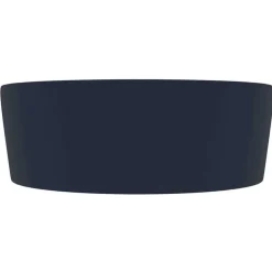 vidaXL Wastafel met overloop 36x13 cm keramiek mat donkerblauw