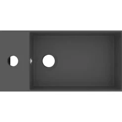 vidaXL Wastafel met overloop keramiek donkergrijs