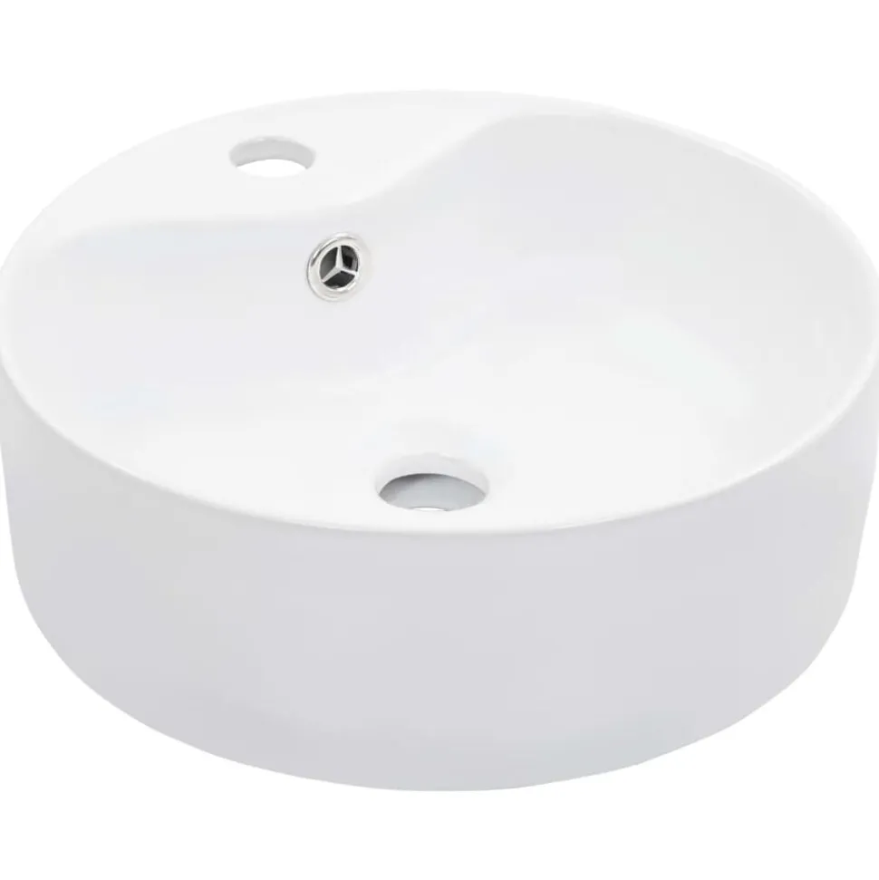 vidaXL Wastafel met overloop 36x13 cm keramiek wit