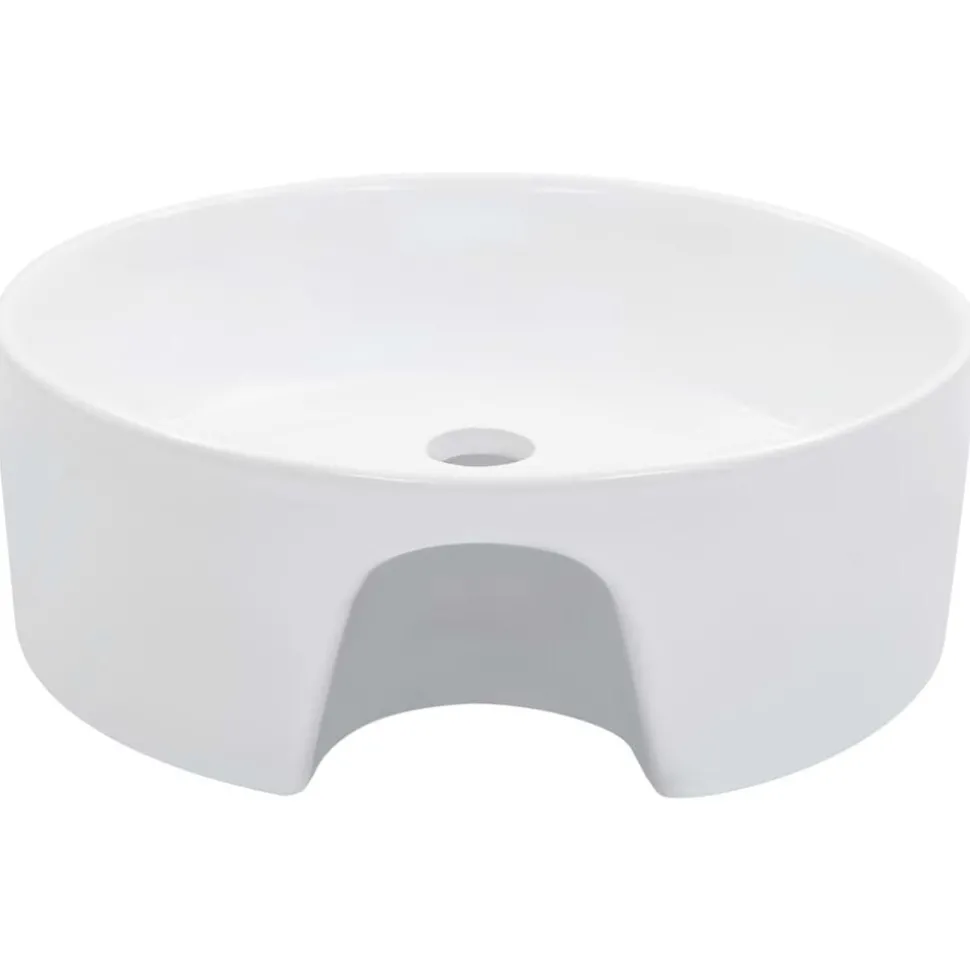 vidaXL Wastafel met overloop 36x13 cm keramiek wit