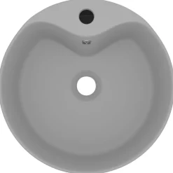 vidaXL Wastafel met overloop 36x13 cm keramiek mat lichtgrijs
