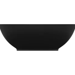 vidaXL Wastafel ovaal 40x33 cm keramiek matzwart
