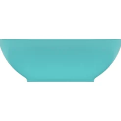 vidaXL Wastafel ovaal 40x33 cm keramiek mat lichtgroen